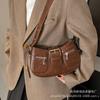 Bolso cuadrado pequeño informal, sencillo y de alta gama, bolso de hombro de moda informal, bolso de diseño retro francés para mujer.