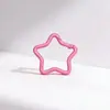 Fivela de Mola Estrela de Cinco Pontas Pintada Colorida Conta de Liga Cor de Doce Acessório DIY Pingente de Boneco de Desenho Animado