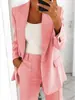Primavera y Otoño 2026 Estilo Nuevo Moda Europea y Americana Color Sólido Ajuste Delgado Cárdigan Chaqueta Traje de Temperamento Conjunto de Traje para Mujer