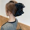 Clip de agarre grande elegante negro ~ ins lazo accesorios para el cabello elegante horquilla para mujer cabeza de tiburón clip avanzado simple