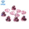 Gema artificial Wuzhou granada coração vermelho zircônia formato de coração fundo pontiagudo zircônia formato de coração amoroso pedra solta pode ser adicionada com perfuração