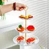 Plato de Fruta Transparente Multicapa Creativo Moda Adornos de Mesa de Postre Ktv Hotel Fiesta Hogar Sala de Estar Plato de Fruta de Plástico