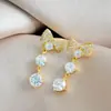 Pendientes de lazo con circonitas estilo celebridad de internet para mujer, Pendientes únicos y versátiles, Elegante regalo de vacaciones, Pendientes de borla de mariposa