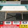 Mesas y Sillas Nórdicas de Exterior Mojia, Aleación de Aluminio con Acabado de Madera, Mesas con Parrilla Eléctrica y de Carbón, Mesas y Sillas para Barbacoa de Exterior en Patio para Uso Doméstico