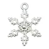 20 Piezas Mixtas de Muñeco de Nieve Navideño Plateado Brillante, Árbol de Navidad, Campana, Ciervo, Copo de Nieve, Accesorios para Joyería, Colgantes para Pendientes y Pulseras DIY