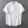 Camisa casual holgada de lino estilo vintage, transpirable, de manga corta para hombre, nueva moda de verano, producto nuevo versátil