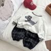 Conjunto de Sudadera de Dibujos Animados Lindo Coreano 2025 Nuevo para Bebé Niño Top Holgado Pantalones Casuales Moderno