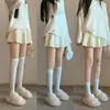 Calcetines de Compresión Negros y Blancos para Pantorrilla de Mujer, Estilo Delgado de Verano, Calcetines Adelgazantes de Pierna con Compresión Fuerte, Calcetines JK, Calcetines Hasta la Rodilla, Calcetines Largos Estilo Coreano para Otoño