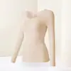 Conjunto de Ropa Interior Térmica de Manga Larga y Pantalón Largo con Ácido Hialurónico para Mujer, Conjunto de Ropa Interior Térmica de Alta Elasticidad para Otoño