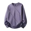 Ropa para hombre de talla grande, Sudadera Disan de canalé con línea tridimensional y cuello redondo, nueva sudadera de moda otoño e invierno de corte holgado para hombres altos y de talla grande