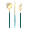Popular cubertería de acero inoxidable Portugal de 4 piezas, cuchillo, tenedor y cuchara, juego para comida occidental, cuchillo para bistec, suministros para hotel y restaurante
