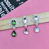 Colgante de aleación de 24*46mm con incrustaciones de strass de cristal, colgante de gota, placa de flor, accesorios de joyería, accesorios para el cabello DIY, materiales para ropa