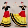 Ropa Étnica Yi para Mujer, Falda de Columpio del Festival de la Antorcha de Julio, Falda de Columpio Grande Traje de Presentación, Ropa Étnica para Minorías de Liangshan, Yunnan para Adultos