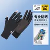 Guantes de Protección Solar para Mujer, Estilo Delgado de Seda de Hielo de Verano, Anti-UV, Sin Dedos, Compatibles con Pantalla Táctil, Antideslizantes, para Conducir y Montar Vehículos Eléctricos