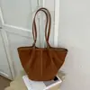 2026 Nuevo Bolso de Verano para Mujer Estilo Commuter Tacto de Alta Gama Lujo Ligero Gamuza con Flocado Bolso de Hombro Único Gran Capacidad Bolso Tote de Commuter