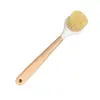Escova de Cozinha com Cabo Longo para Limpar Panelas e Louças, Escova Especializada com Cabo de Madeira para Remover Gordura e Manchas na Cozinha