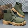 Botas Martin Talla Grande Transfronterizas para Hombre 2024 Invierno Caña Alta Estilo Británico Retro Botas de Ruibarbo Aumentadas con Suela Gruesa Botas de Trabajo