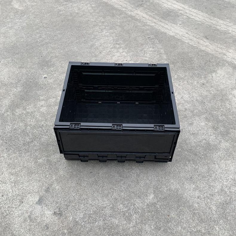 黑色带盖 塑料折叠箱周转箱 塑胶折叠收纳箱加厚仓储