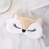 Máscara de Olho de Pelúcia Bordada com Pelo de Coelho Fofo Transfronteiriça, Máscara de Olho Bloqueadora de Luz para Dormir com Orelhas de Unicórnio, Em Estoque