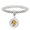 Pulsera Vibratoria de Acero Inoxidable para Aromaterapia Repelente de Mosquitos Árbol de la Vida Caja de Perfume con Aceite Esencial Pulsera Magnético-estrictiva para Parejas
