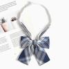 Corbata Azul a Rayas Estilo Japonés para Camisas, Patrón Perezoso Estilo Universitario Jk, Pajarita Anudada a Mano para Mujer, Dk para Hombre