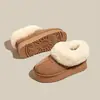 Botas de Nieve Gruesas con Suela Aumentadora de Altura Integradas con Piel para Mujer 20225 Invierno Pantuflas Medias Peludas con Felpa Añadida y Zapatos de Algodón Engrosados
