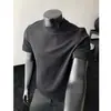 2026 Verano Nuevo Camiseta de Manga Corta para Hombre Corte Regular Cuello Redondo Liso Moda Juvenil Casual Camiseta de Color Sólido Patchwork