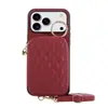 Adecuado para iPhone 18 Pro Max patrón de diamante pequeño estilo Chanel tarjetero con cremallera funda para teléfono iPhone 18 funda protectora anticaída