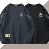 Sudadera Estampada de Cuello Redondo para Hombre, Nueva de Primavera/Otoño, Corte Holgado, Pulóver Grueso de Manga Larga, Camiseta Base Versátil de Moda Casual para Hombres Modernos