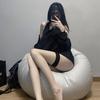 Medias de encaje para mujer, sexys, de pierna larga, de verano, finas, de seda negra, con borde rojo, para otoño, hasta la rodilla, de seda blanca, pura deseo, calcetines de red