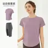 Traje Deportivo de Tenis, Ropa de Entrenamiento de Manga Corta para Mujer, Ropa de Secado Rápido para Correr al Aire Libre, Camisetas de Bádminton de Aspecto Adelgazante, Ropa de Fitness