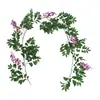 Cipó de Flores de Glicínia Simuladas Decoração de Teto para Casamento Paisagismo Cipó de Glicínia Simulada Planta de Casamento Tira de Flores Artificiais Novo Estilo