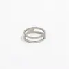 Anillo de Acero Inoxidable con Incrustaciones de Diamantes de Doble Capa para Mujer, Superventas Transfronterizo, No se Desvanece, Lujo Ligero, Diseño de Nicho, Joyería de Alta Gama, Accesorios para Manos