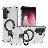 Adecuado para Samsung A56 Funda Protectora con Soporte Anticaída Samsung A36 Anillo de Rejilla Funda para Teléfono Móvil