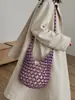 Moda de Verano 2025 Versátil Diseño de Nicho Estilo Ins Bolso de Playa Tejido Hueco Hecho a Mano con Cuentas