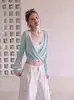 Cárdigan de seda de hielo con protección solar para mujer, chal fino de punto de verano para combinar con una falda de tirantes, cobertura exterior, top corto
