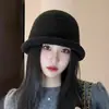 Sombrero de Pescador de Pana de Alta Calidad para Mujer, Nuevo Sombrero Casual Versátil para Cara Pequeña de Otoño e Invierno, Pequeño Fedora Multiusos