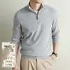 Suéter de lana mezclada antibacteriano de 10 A, engrosado, 410 g, para hombre, modelo nuevo Otoño e Invierno 2026, tejido de punto para hombre con cuello alto y media cremallera