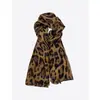 Bufanda de estampado de leopardo, bufanda de seda estilo nueva chica retro de otoño e invierno, bufanda de seda fina larga de hilo de bali, bufanda de cuello personalizada de alta gama para mujer