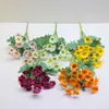 Simulação de camomila, margarida, flor falsa, decoração de sala de estar, mesa, buquê de flores falsas, enfeites florais, adereços para fotos