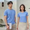 Camiseta de Seda de Hielo Antibacteriana de Grado 5A de Alta Calidad Estampada con Logo Sin Costuras Nailon Bordado Actividad Grupal de Trabajo Ropa de Secado Rápido