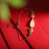 Plata S925 Plata Chapada en Oro Jade Hetian Simple Moda Verano Collar de Gota de Agua para Mujer Productos Transfronterizos