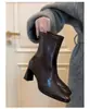 2026 Botas Nuevas Estilo Coreano Tacón Alto Punta Cuadrada Adelgazantes Botines Cortos Mujer Tacón Grueso Botas Martin Retro Mujer Estilo Británico Tubo Corto Individual
