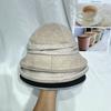 Sombrero de Pescador Plisado de Color Combinado Simple Estilo Japonés para Niños Otoño e Invierno Artístico Elegante Gorro Domo Viaje Casual Sombrero para el Sol