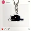 Novo chaveiro de acrílico de gato de desenho animado 2D transfronteiriço, chaveiro de pingente de gato preto fofo para mochila Hachi