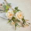 Rosa de 2 tenedores, flor artificial, rosa suave para hotel, rosa para mesa de comedor, rosa, flor artificial, flor de seda fresca, venta al por mayor y al por menor.