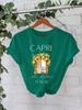 Camiseta de algodón puro de verano europeo y americano, manga corta, cuello redondo, comercio exterior transfronterizo, camiseta estampada con patrón americano, fábrica de comercio exterior femenina