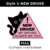 Novo Adesivo Refletivo Gato Preto Motorista Iniciante Divertido Motorista Iniciante Por Favor Espere Pacientemente Adesivo Magnético