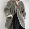 Abrigo de lana de doble cara para mujeres petite, nuevo abrigo de lana tipo traje pequeño estilo coreano otoño/invierno, grueso de espiga estilo casual