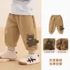 Pantalones de forro polar Kaka Panda para niños, pantalones deportivos de invierno cálidos para niñas, ropa de invierno para niños, pantalones largos de otoño e invierno para bebés
